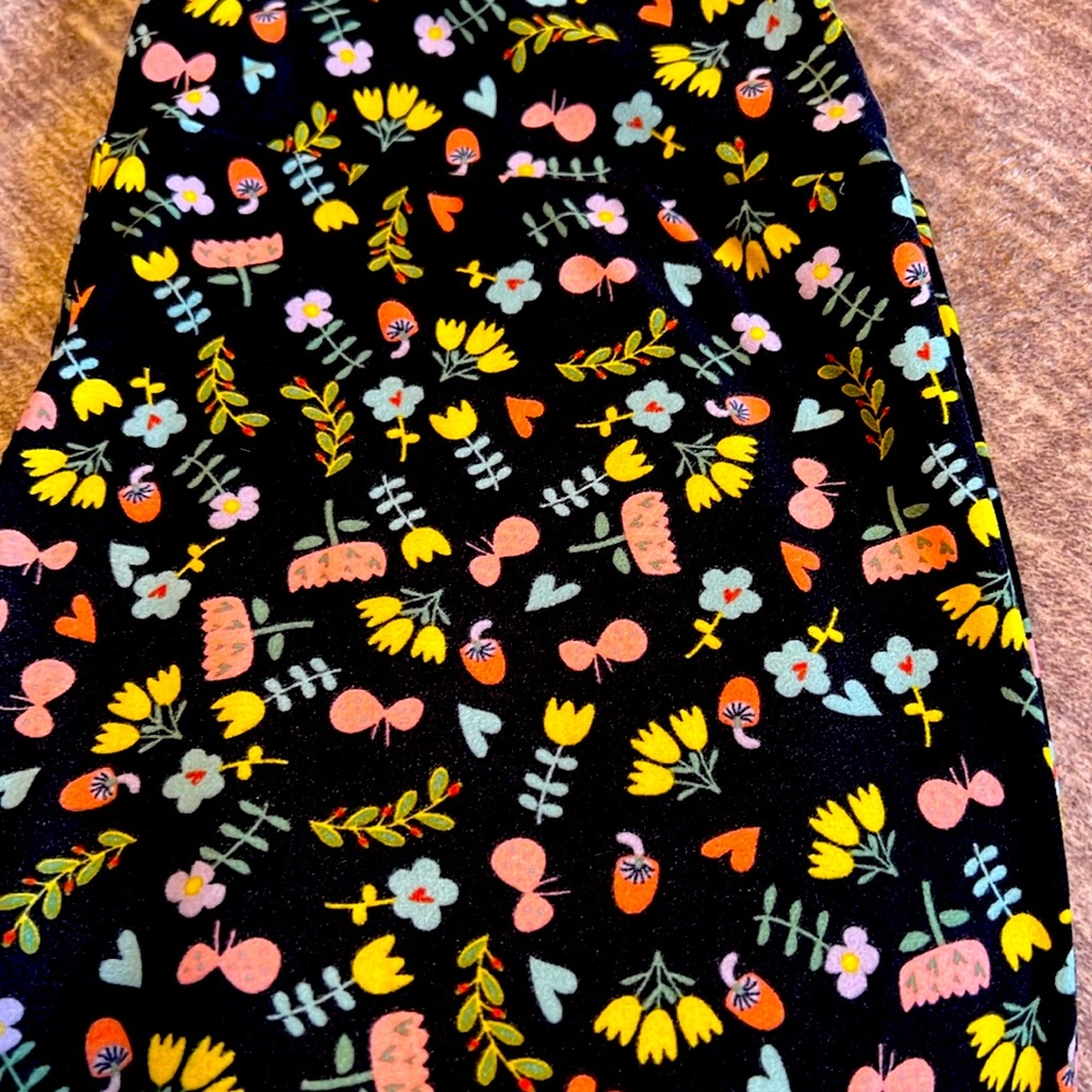 Floral mushroom heart LuLaRoe leggings